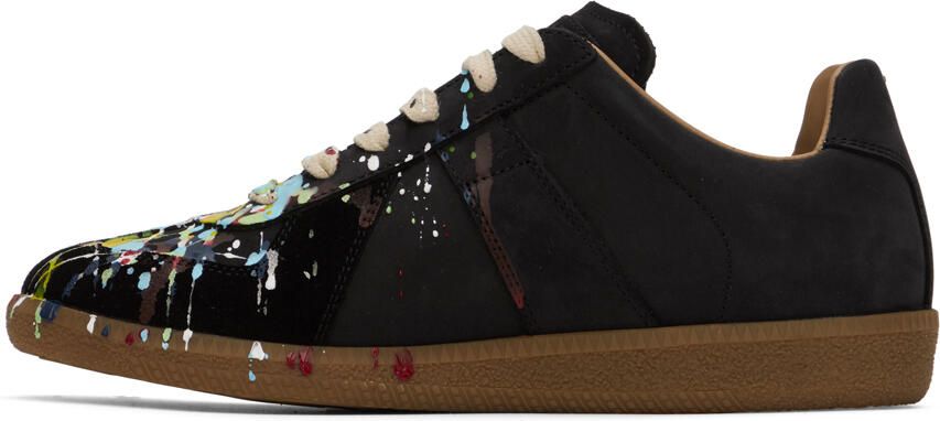 Maison Margiela Black Paint Replica Sneakers - Picture 4