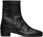 Maison Margiela Black Leather Tabi Boots - Thumbnail 1