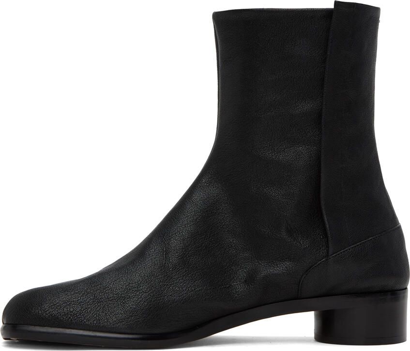 Maison Margiela Black Leather Tabi Boots - Picture 2