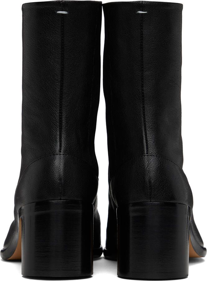 Maison Margiela Black Leather Tabi Boots - Picture 3
