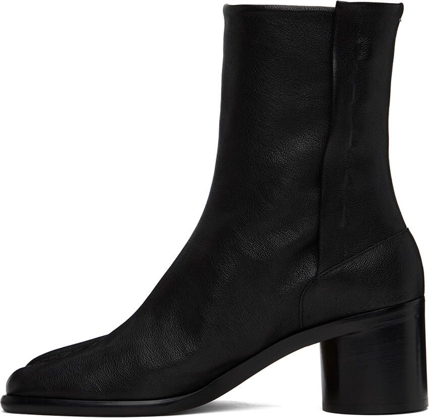 Maison Margiela Black Leather Tabi Boots - Picture 2