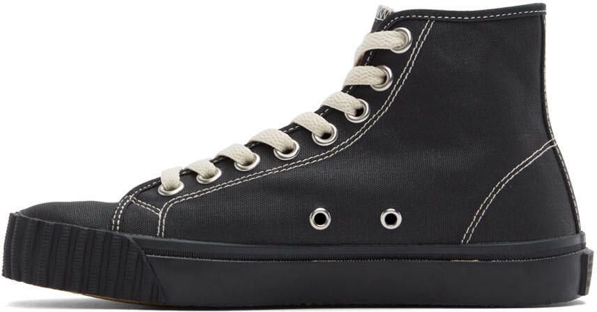 Maison Margiela Black Tabi High-Top Sneakers - Picture 3