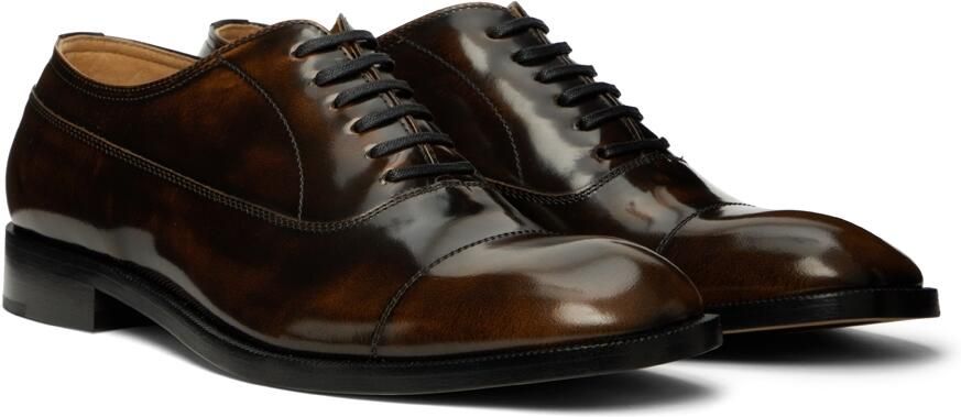 Maison Margiela Brown Leather Oxfords - Picture 2