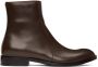 Maison Margiela Brown Leather Zip Boots - Thumbnail 1