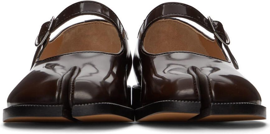 Maison Margiela Brown Patent Tabi Mary Jane Oxfords - Picture 3