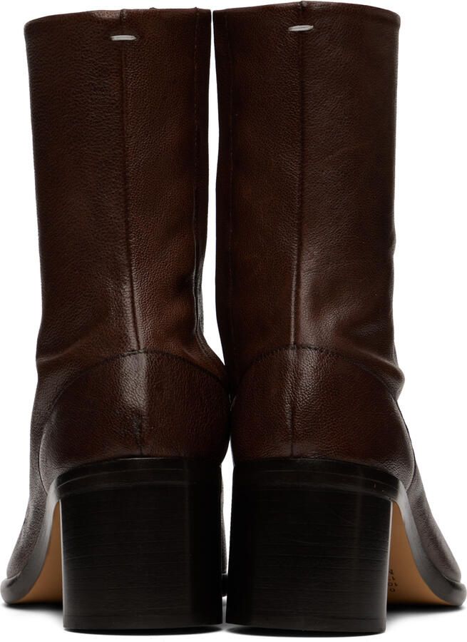 Maison Margiela Brown Tabi Chelsea Boots - Picture 3
