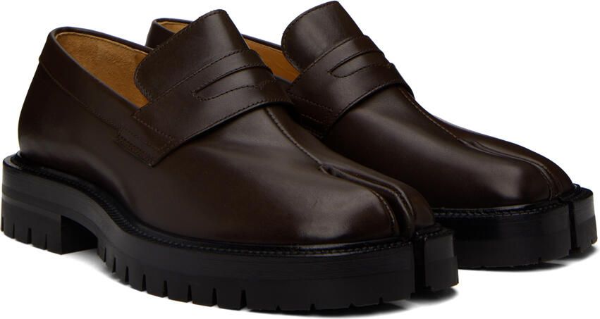 Maison Margiela Brown Tabi Loafers - Picture 2