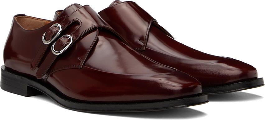 Maison Margiela Burgundy Double Monk Loafers - Picture 2