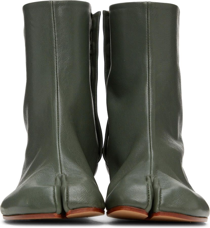 Maison Margiela Green Low Heel Tabi Ankle Boots - Picture 1