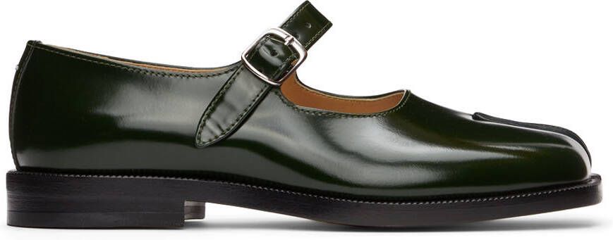 Maison Margiela Green Tabi Mary-Jane Oxfords