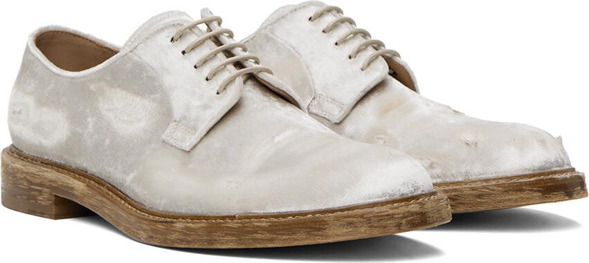 Maison Margiela Off-White Velvet Derbys - Picture 2