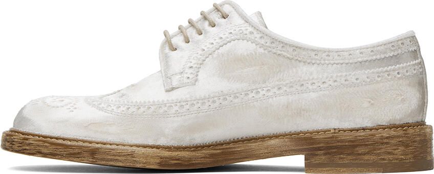 Maison Margiela Off-White Velvet Derbys - Picture 3