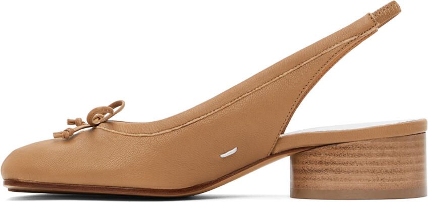 Maison Margiela Tan Slingback Tabi Heels - Picture 2
