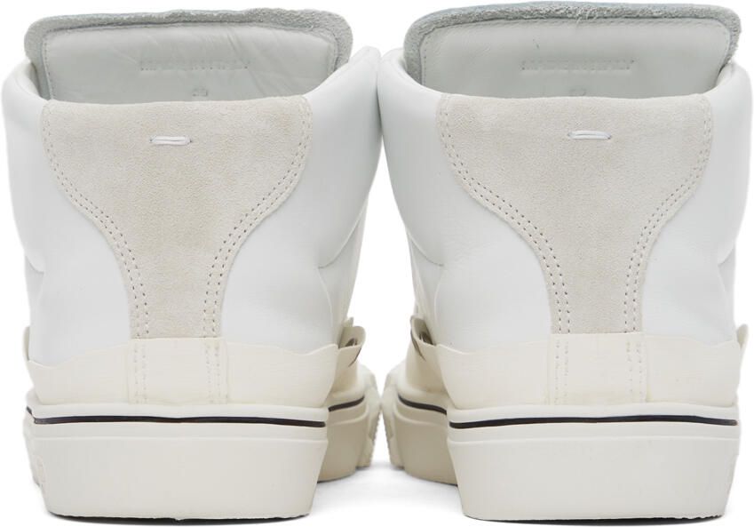 Maison Margiela White Leather Mid-Top Sneakers - Picture 2