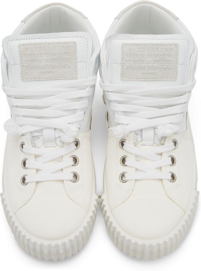 Maison Margiela White Leather Mid-Top Sneakers