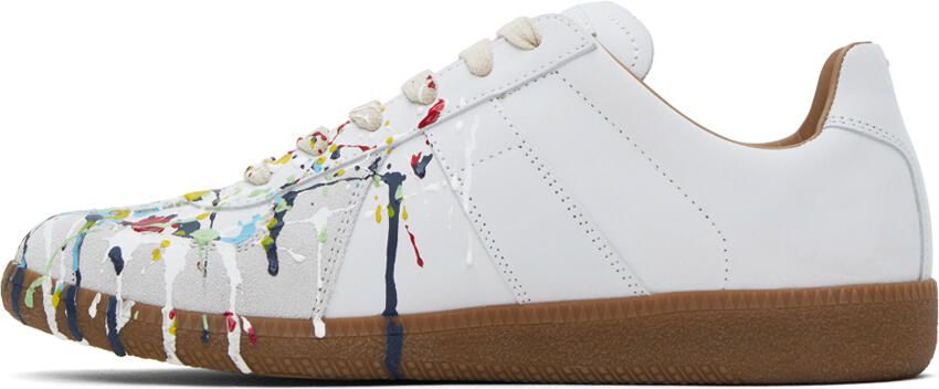 Maison Margiela Off-White & Multicolor Paint Drop Replica Sneakers - Picture 3
