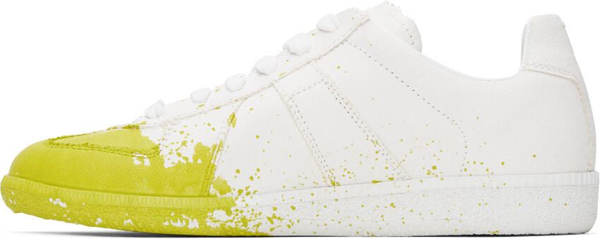 Maison Margiela White Paint Replica Sneakers - Picture 3