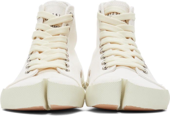 Maison Margiela White Tabi High-Top Sneakers - Picture 3