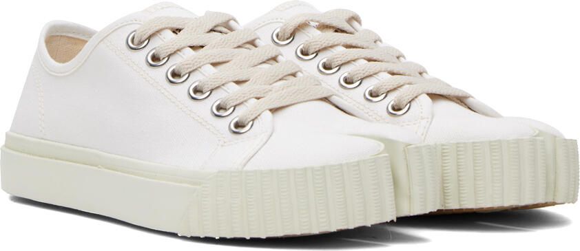 Maison Margiela White Canvas High-Top Sneakers - Picture 5