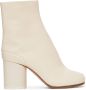 Maison Margiela White Vintage Mid Heel Tabi Boots - Thumbnail 1