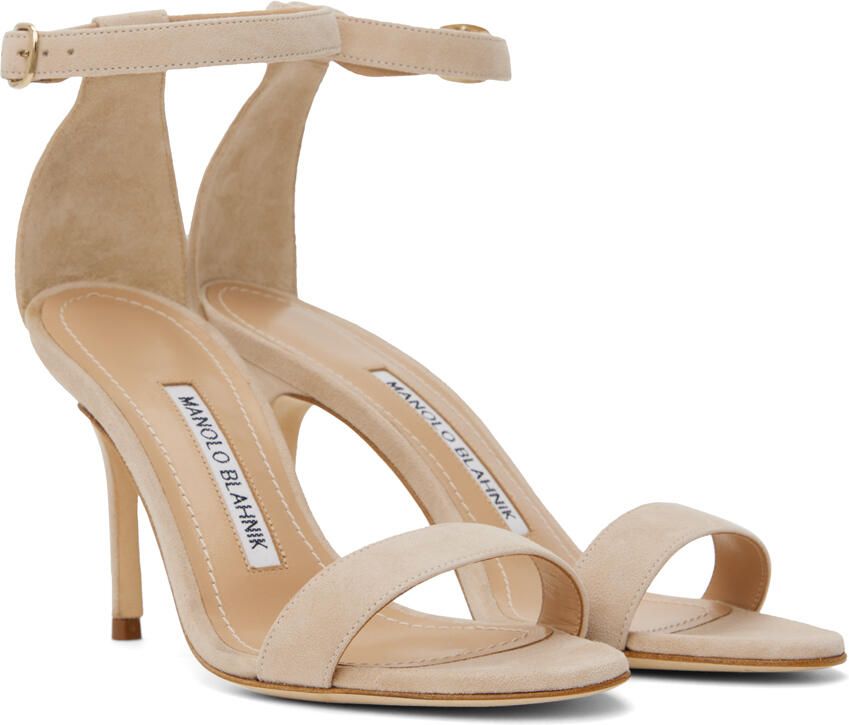 Manolo Blahnik Beige Chaos Sandals - Picture 2