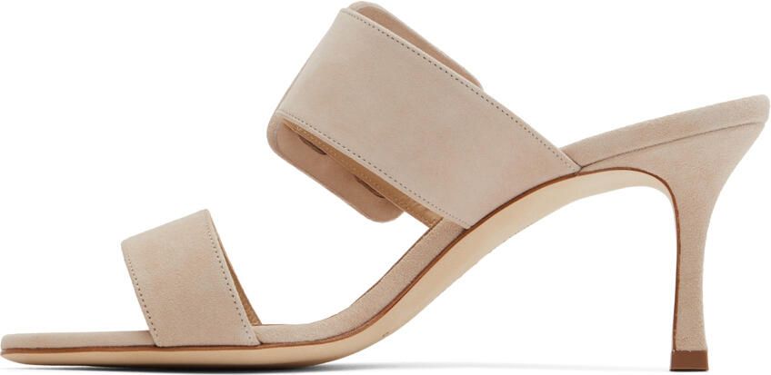 Manolo Blahnik Beige Gable Heeled Sandals - Picture 3