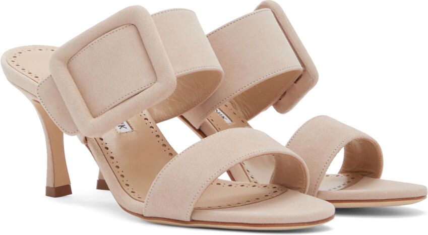 Manolo Blahnik Beige Gable Heeled Sandals - Picture 2