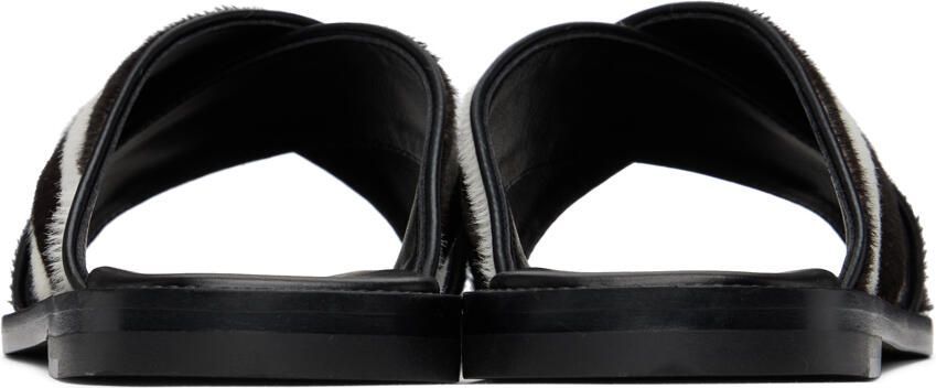 Manolo Blahnik Black & White Otawi Sandals