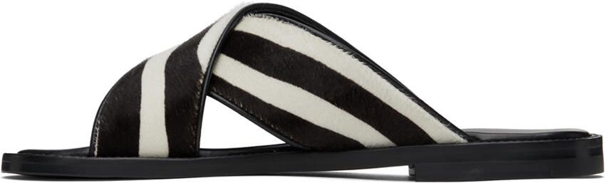 Manolo Blahnik Black & White Otawi Sandals - Picture 4