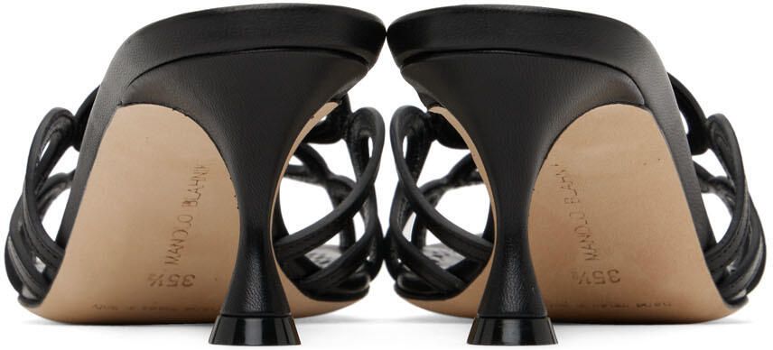 Manolo Blahnik Black Barimu Heel Sandals