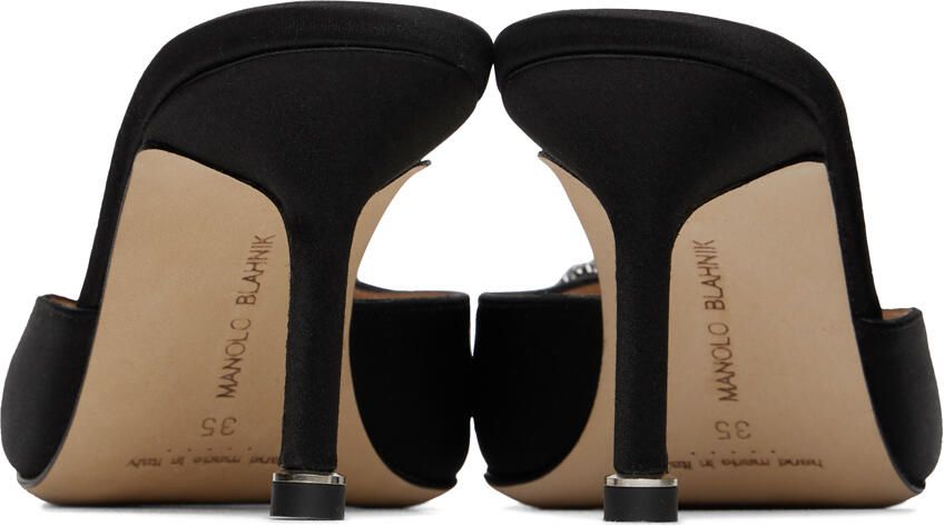Manolo Blahnik Black Hangisimuca Heeled Mules