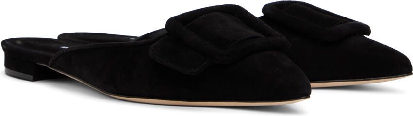 Manolo Blahnik Black Maysaleflat Flat Mules - Picture 3