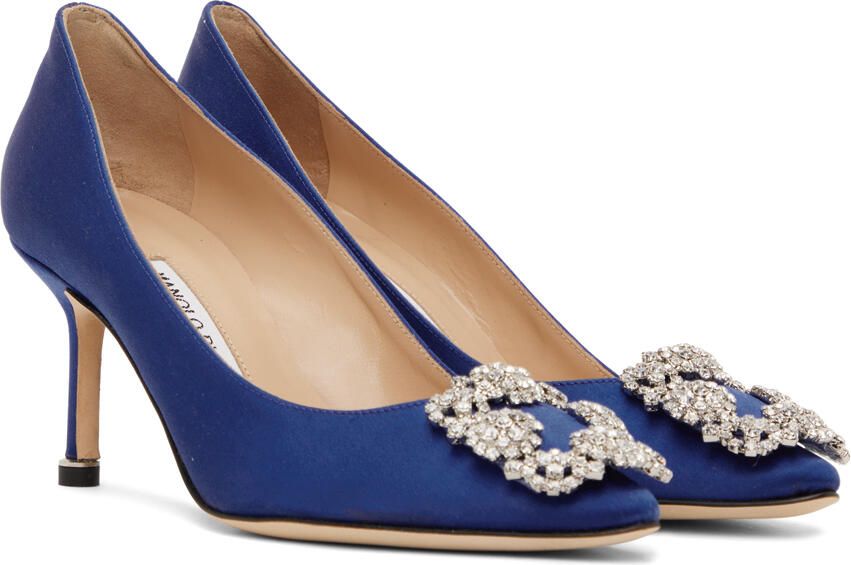 Manolo Blahnik Blue Hangisi Heels - Picture 2