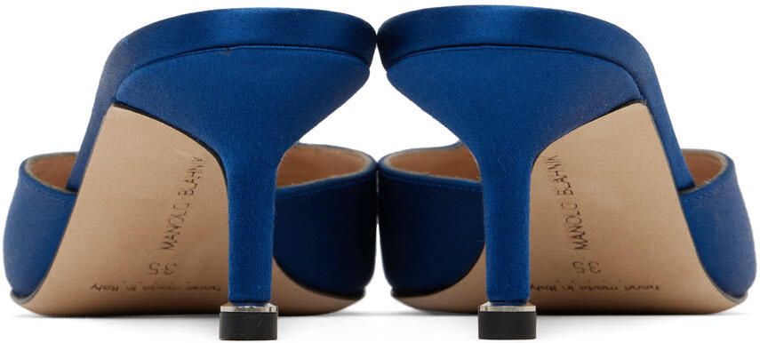 Manolo Blahnik Blue Hangisimu Mules