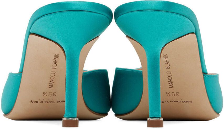 Manolo Blahnik Blue Hangisimu Mules
