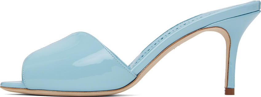 Manolo Blahnik Blue Houramu Mules - Picture 3