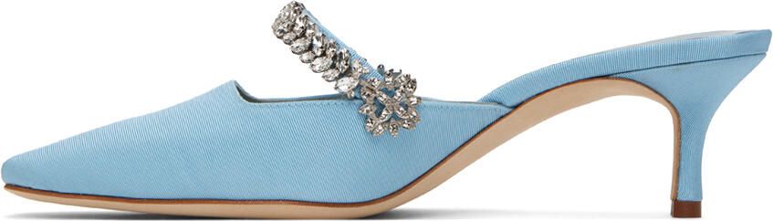 Manolo Blahnik Blue Kanembamu Heels - Picture 4