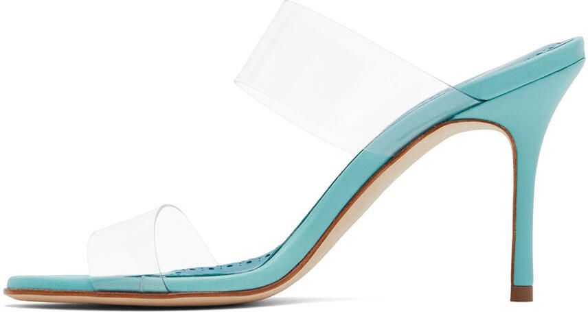 Manolo Blahnik Blue Scolto Heeled Sandals - Picture 3