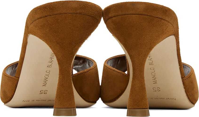 Manolo Blahnik Brown Jada Mules