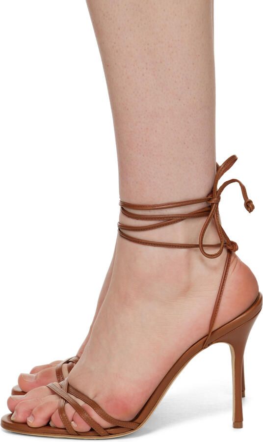 Manolo Blahnik Brown Leva 105 Heeled Sandals - Picture 3