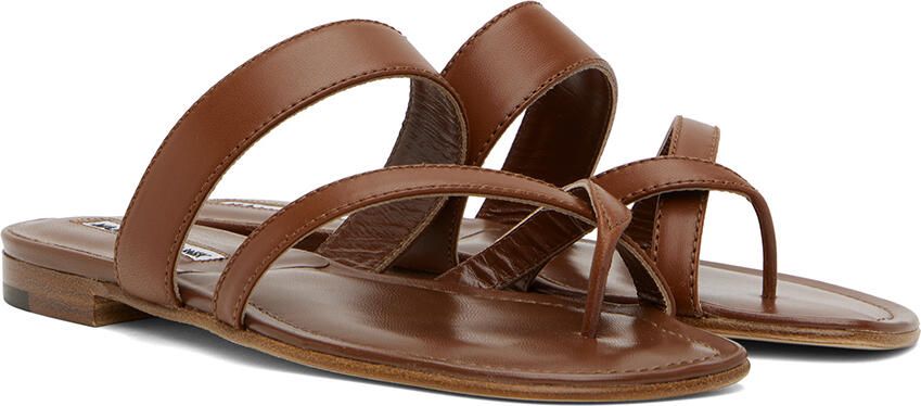 Manolo Blahnik Brown Susa Sandals - Picture 2