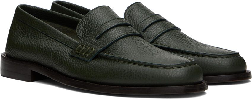 Manolo Blahnik Green Perry Loafers - Picture 2