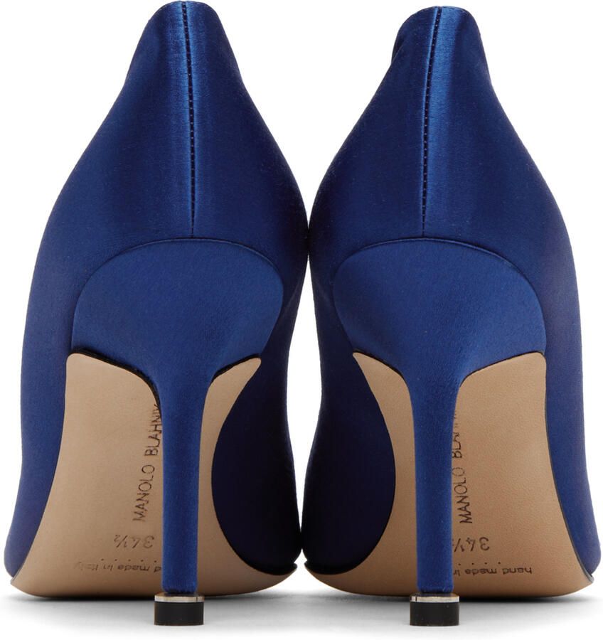 Manolo Blahnik Navy Hangisi 90 Heels