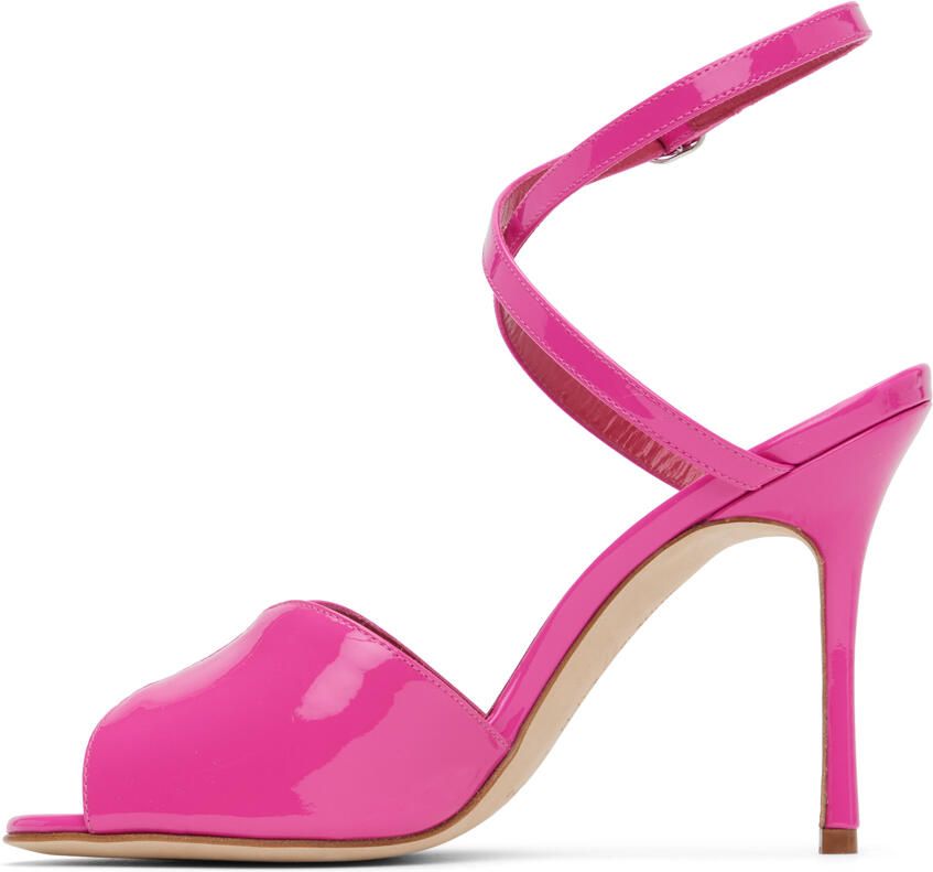 Manolo Blahnik Pink Hourani 105 Heeled Sandals - Picture 3