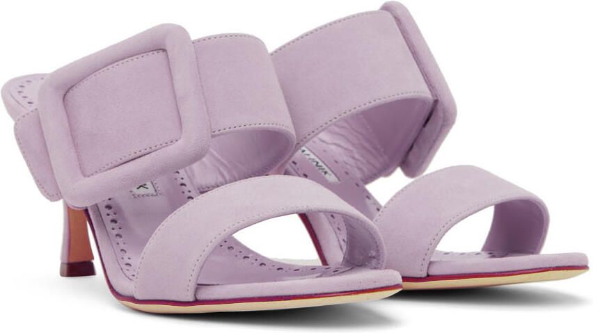 Manolo Blahnik Purple Gable Mules - Picture 2