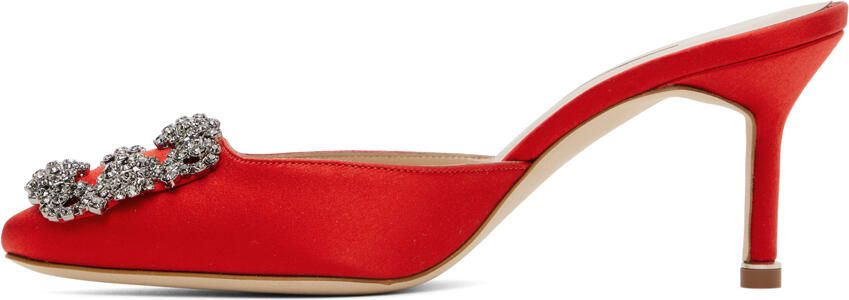 Manolo Blahnik Red Hangisimu Heels - Picture 3