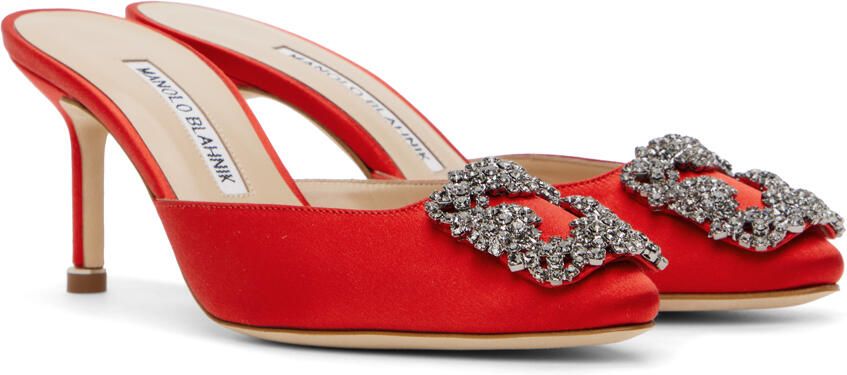 Manolo Blahnik Red Hangisimu Heels - Picture 2