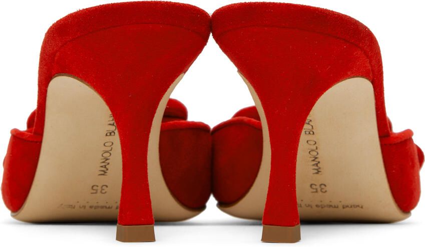 Manolo Blahnik Red Maysale 70 Mules