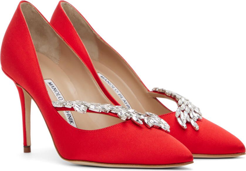 Manolo Blahnik Red Nadira Heels - Picture 2