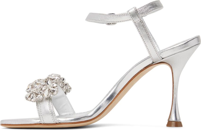 Manolo Blahnik Silver Finah Sandals - Picture 3